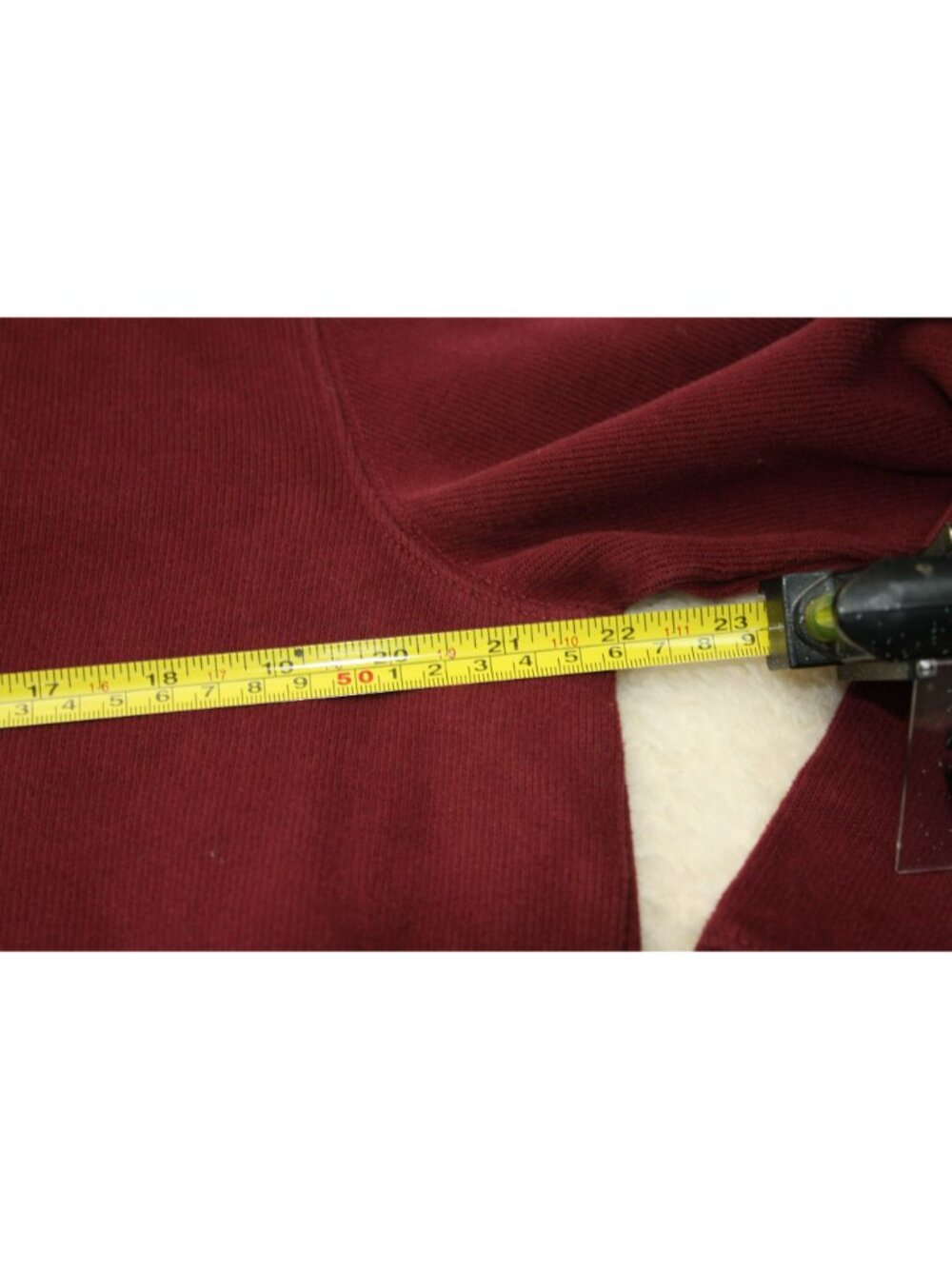 Lands End Mens 1/4 Zip Pullover Sweatshirt Burgundy L Cotton Casual Long Sleeve - Picture 6 of 7